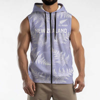 New Zealand Silver Fern Rugby Custom Sleeveless Zip Hoodie Go Aotearoa Champions Purple Version LT14 - Polynesian Pride