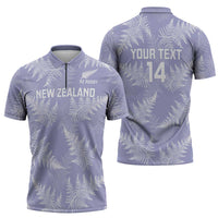 New Zealand Silver Fern Rugby Custom Zipper Polo Shirt Go Aotearoa Champions Purple Version LT14 - Polynesian Pride