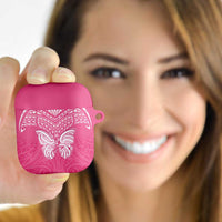 New Zealand Breast Cancer Awareness AirPods Case Maori Butterfly Pink Ribbon LT14 Pink - Polynesian Pride