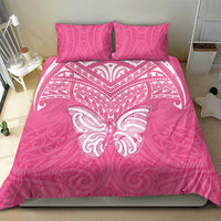 New Zealand Breast Cancer Awareness Bedding Set Maori Butterfly Pink Ribbon - Polynesian Pride