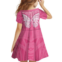 New Zealand Breast Cancer Awareness Family Matching Tank Maxi Dress and Hawaiian Shirt Maori Butterfly Pink Ribbon - Polynesian Pride