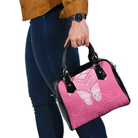 New Zealand Breast Cancer Awareness Shoulder Handbag Maori Butterfly Pink Ribbon - Polynesian Pride