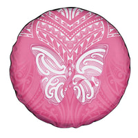 New Zealand Breast Cancer Awareness Spare Tire Cover Maori Butterfly Pink Ribbon - Polynesian Pride