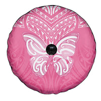 New Zealand Breast Cancer Awareness Spare Tire Cover Maori Butterfly Pink Ribbon - Polynesian Pride