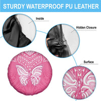 New Zealand Breast Cancer Awareness Spare Tire Cover Maori Butterfly Pink Ribbon - Polynesian Pride