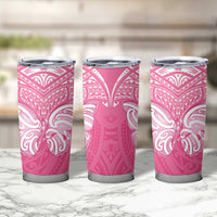 New Zealand Breast Cancer Awareness Tumbler Cup Maori Butterfly Pink Ribbon - Polynesian Pride
