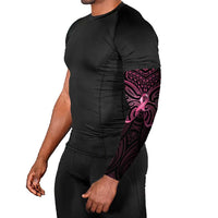 New Zealand Breast Cancer Awareness Arm Sleeves Maori Butterfly Pink Ribbon Black Version - Polynesian Pride