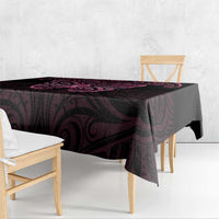 New Zealand Breast Cancer Awareness Tablecloth Maori Butterfly Pink Ribbon Black Version - Polynesian Pride