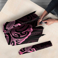 New Zealand Breast Cancer Awareness Umbrella Maori Butterfly Pink Ribbon Black Version - Polynesian Pride