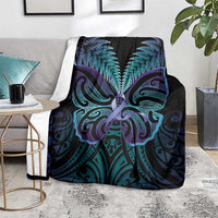 Suicide Prevention New Zealand Blanket Aotearoa Maori Butterfly Mix Silver Fern - Polynesian Pride