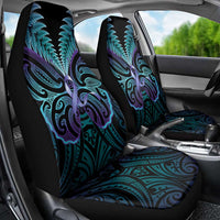 Suicide Prevention New Zealand Car Seat Cover Aotearoa Maori Butterfly Mix Silver Fern - Polynesian Pride
