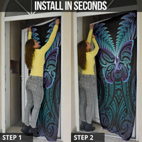 Suicide Prevention New Zealand Door Cover Aotearoa Maori Butterfly Mix Silver Fern - Polynesian Pride