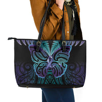 Suicide Prevention New Zealand Leather Tote Bag Aotearoa Maori Butterfly Mix Silver Fern - Polynesian Pride