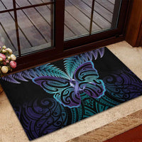 Suicide Prevention New Zealand Rubber Doormat Aotearoa Maori Butterfly Mix Silver Fern - Polynesian Pride