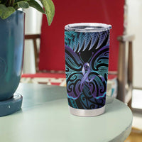 Suicide Prevention New Zealand Tumbler Cup Aotearoa Maori Butterfly Mix Silver Fern - Polynesian Pride