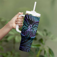 Suicide Prevention New Zealand Tumbler With Handle Aotearoa Maori Butterfly Mix Silver Fern - Polynesian Pride