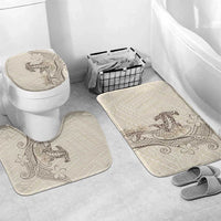 Beige Hawaii Bathroom Set Hammerhead Shark Tattoo Curve Polynesian - Polynesian Pride