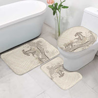 Beige Hawaii Bathroom Set Hammerhead Shark Tattoo Curve Polynesian - Polynesian Pride