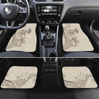 Beige Hawaii Car Mats Hammerhead Shark Tattoo Curve Polynesian - Polynesian Pride