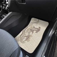Beige Hawaii Car Mats Hammerhead Shark Tattoo Curve Polynesian - Polynesian Pride