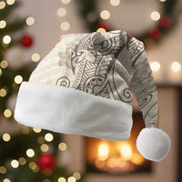 Beige Hawaii Christmas Santa Hat Hammerhead Shark Tattoo Curve Polynesian - Polynesian Pride