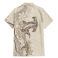 Beige Hawaii Family Matching Mermaid Dress and Hawaiian Shirt Hammerhead Shark Tattoo Curve Polynesian LT14 - Polynesian Pride