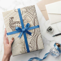 Beige Hawaii Wrapping Paper Hammerhead Shark Tattoo Curve Polynesian - Polynesian Pride