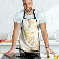 Gold and White Hawaii Apron Hammerhead Shark Tattoo Curve Polynesian - Polynesian Pride