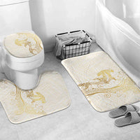 Gold and White Hawaii Bathroom Set Hammerhead Shark Tattoo Curve Polynesian - Polynesian Pride