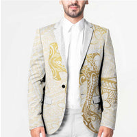 Gold and White Hawaii Blazer Hammerhead Shark Tattoo Curve Polynesian - Polynesian Pride