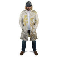 Gold and White Hawaii Cloak Hammerhead Shark Tattoo Curve Polynesian - Polynesian Pride