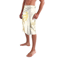 Gold and White Hawaii Lavalava Hammerhead Shark Tattoo Curve Polynesian - Polynesian Pride