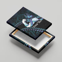Personalised Polynesia Suicide Prevention Month Canvas Wall Art Brave Strong Butterfly Teal Purple Ribbon
