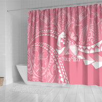 Personalised Polynesia Breast Cancer Awareness Shower Curtain Brave Strong Butterfly Pink Ribbon