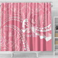 Personalised Polynesia Breast Cancer Awareness Shower Curtain Brave Strong Butterfly Pink Ribbon