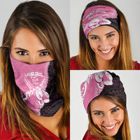 Polynesia Breast Cancer Awareness Neck Gaiter Fight With Hope Pink Ribbon Boxing Gloves