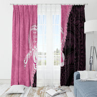 Polynesia Breast Cancer Awareness Window Curtain Fight With Hope Pink Ribbon Boxing Gloves