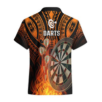 Personalised Polynesian Darts Hawaiian Shirt Fire Burning With Tribal Tattoo LT14 - Polynesian Pride