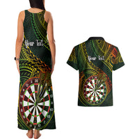 Personalised Polynesian Darts Couples Matching Tank Maxi Dress and Hawaiian Shirt Dart Lovers Tribal Pattern Mix Tropical Leaves LT14 - Polynesian Pride