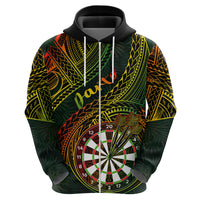 Personalised Polynesian Darts Hoodie Dart Lovers Tribal Pattern Mix Tropical Leaves LT14 - Polynesian Pride