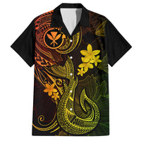 Hawaii Family Matching Tank Maxi Dress and Hawaiian Shirt Fish Hook Tattoo Mix Polynesian Plumeria Reggae Version LT14 Dad's Shirt - Short Sleeve Reggae - Polynesian Pride