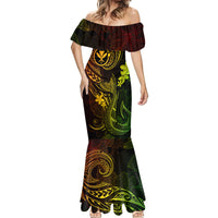Hawaii Mermaid Dress Fish Hook Tattoo Mix Polynesian Plumeria Reggae Version LT14 - Polynesian Pride