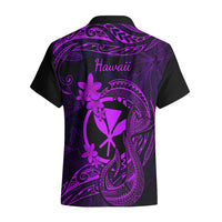 Hawaii Hawaiian Shirt Fish Hook Tattoo Mix Polynesian Plumeria Purple Version LT14 - Polynesian Pride
