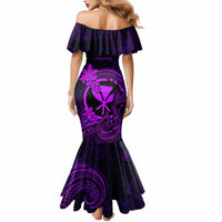 Hawaii Mermaid Dress Fish Hook Tattoo Mix Polynesian Plumeria Purple Version LT14 - Polynesian Pride