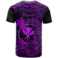 Hawaii T Shirt Fish Hook Tattoo Mix Polynesian Plumeria Purple Version LT14 - Polynesian Pride