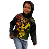 Hawaii Kid Hoodie Hula Girl Mix Polynesian Plumeria Reggae Version LT14 - Polynesian Pride