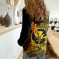 Hawaii Women Casual Shirt Hula Girl Mix Polynesian Plumeria Reggae Version LT14 - Polynesian Pride