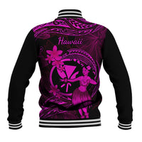 Hawaii Baseball Jacket Hula Girl Mix Polynesian Plumeria Pink Version LT14 - Polynesian Pride