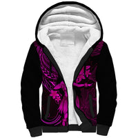 Hawaii Sherpa Hoodie Hula Girl Mix Polynesian Plumeria Pink Version LT14 Unisex Pink - Polynesian Pride