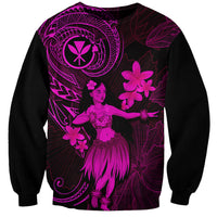 Hawaii Sweatshirt Hula Girl Mix Polynesian Plumeria Pink Version LT14 Unisex Pink - Polynesian Pride